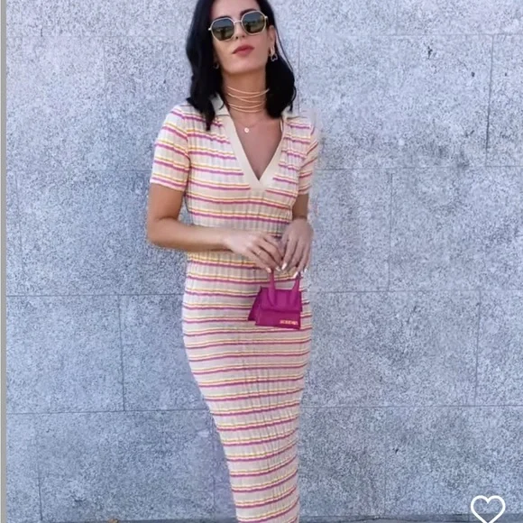 zara midi dress pink Ruffled Satin Effect Midi Dress by Zara